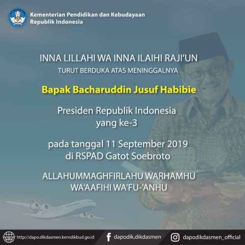 Surat Edaran Sekretaris Jenderal Kemendikbud tentang Pengibaran Bendera Negara Setengah Tiang dalam rangka Hari Berkabung Nasional di Lingkungan Kementerian Pendidikan dan Kebudayaan